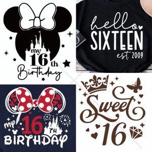 Verjaardag meisje SVG, verjaardag ploeg svg, 16e, gesneden bestand Cricut, silhouet, Sweet Sixteen SVG, Sweet 16 SVG, verjaardag meisje svg, verjaardag svg
