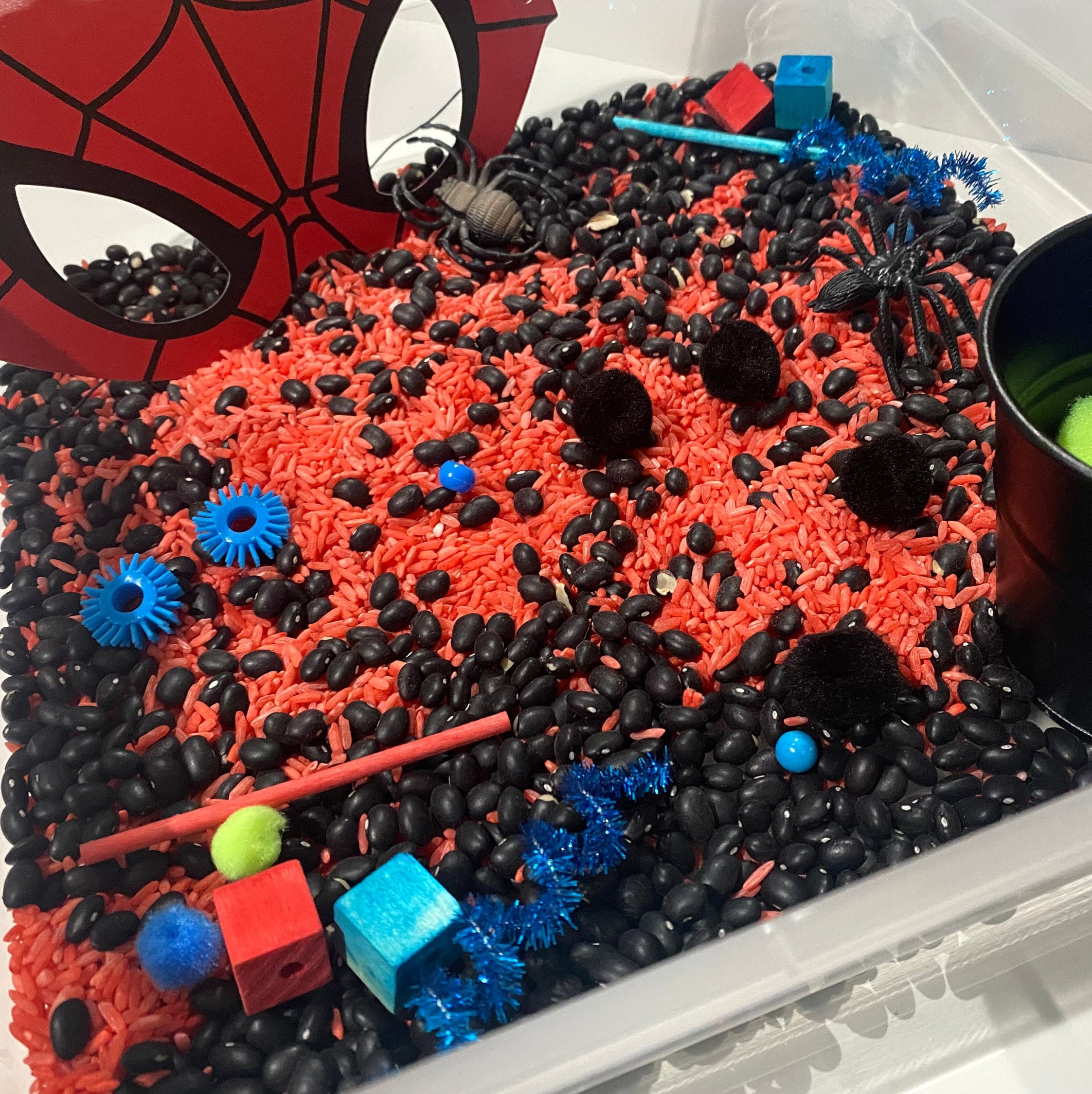Spidey Senses Sensory Bin/ Spider-man Sensory Bin