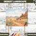 Desert Landscape Coloring | Printable Adult and Kids Coloring Pages ...