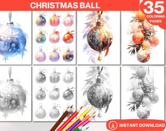 Christmas Ball Coloring Book: 35 Printable Ornament Pages (PDF)
