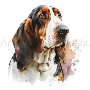 Basset Hound Clipart - 10 High Quality JPGs | Digital Download | Card Making | ClipArt | Digital Paper Craft | Mixed Media