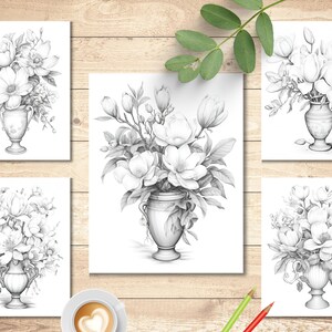 Bunch of Magnolias Coloring Book | Flower Coloring Page for Kids ...
