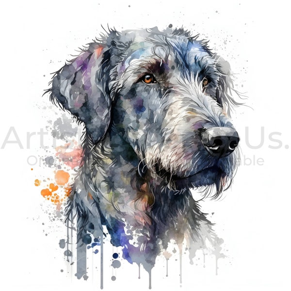 Irish Wolfhound Clipart - 10 High Quality JPGs | Digital Planners | Junk Journals | Cute Animal | Digital Download | Commercial Use