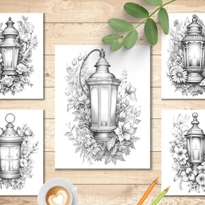 Cottage Flowers Lantern Coloring Book | Adults and Kids Colouring Books ...