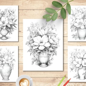 Bunch of Magnolias Coloring Book | Flower Coloring Page for Kids ...