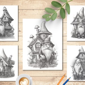 Enchanted Gnome Coloring Book | Adults and Kids Colouring Books