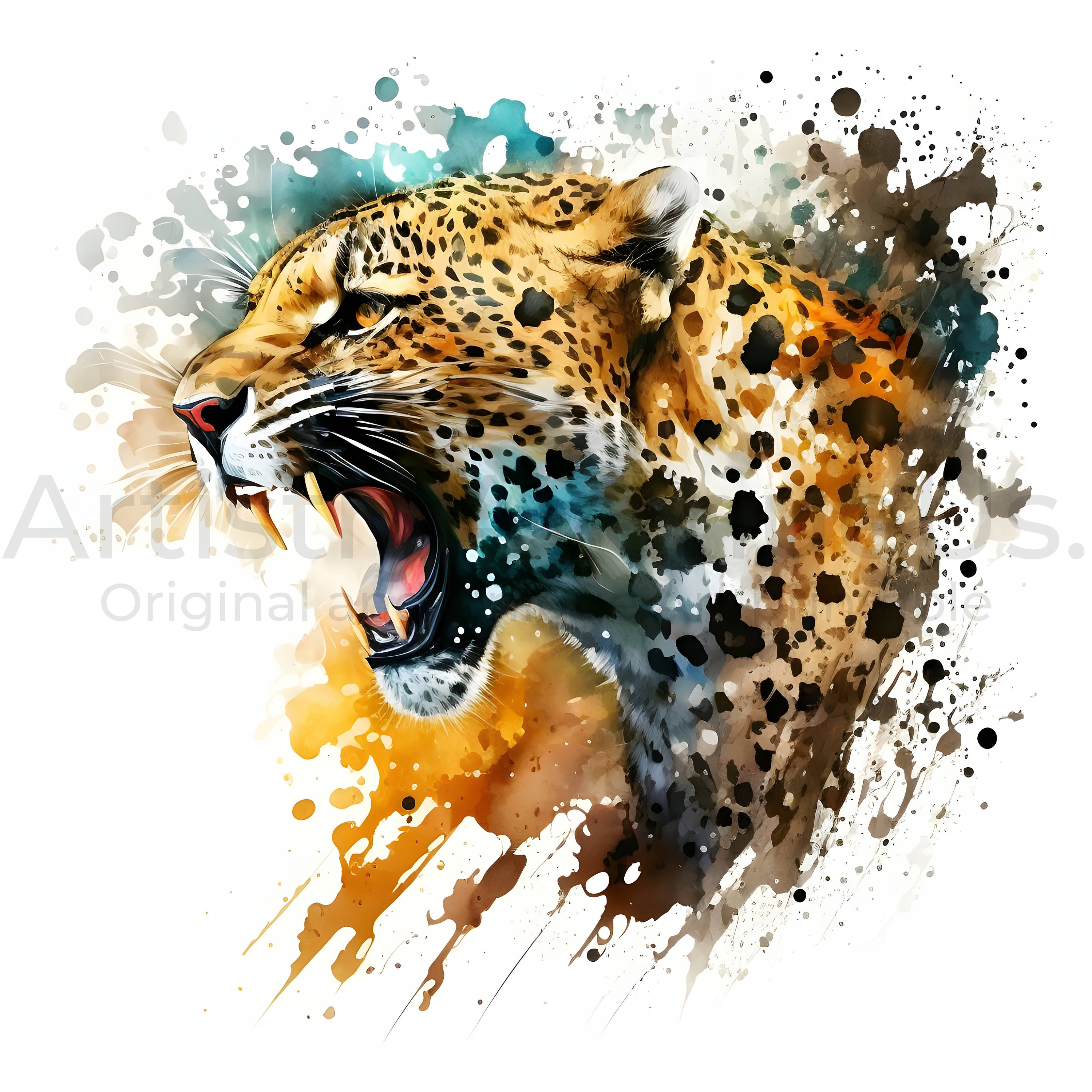 Leopard Watercolor Clipart – High-resolution Animal Art (digital ...