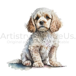 Cockapoo Clipart - 10 High Quality JPGs | Digital Download | Card Making | Clip Art | Digital Paper Craft | Commercial Use Included