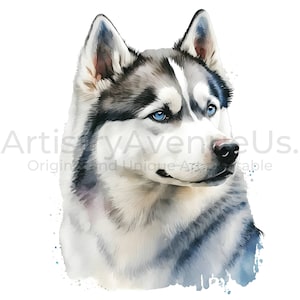 Husky Clipart - 10 High Quality JPGs | Digital Planners | Cute Animal Clipart | Digital Download | Commercial Use Included