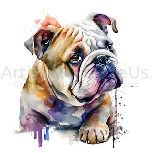 Bulldog Clipart - 10 High Quality JPGs | Digital Download | Card Making | Clip Art | Digital Paper Craft | Commercial Use Included