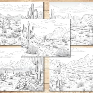 Desert Landscape Coloring | Printable Adult and Kids Coloring Pages ...
