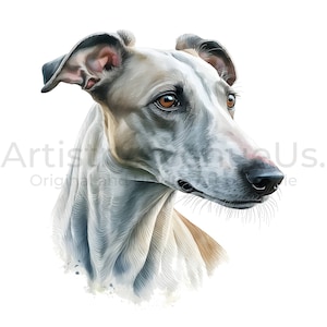Whippet Dog Portrait Clipart – High-Resolution JPG (Digital Download)