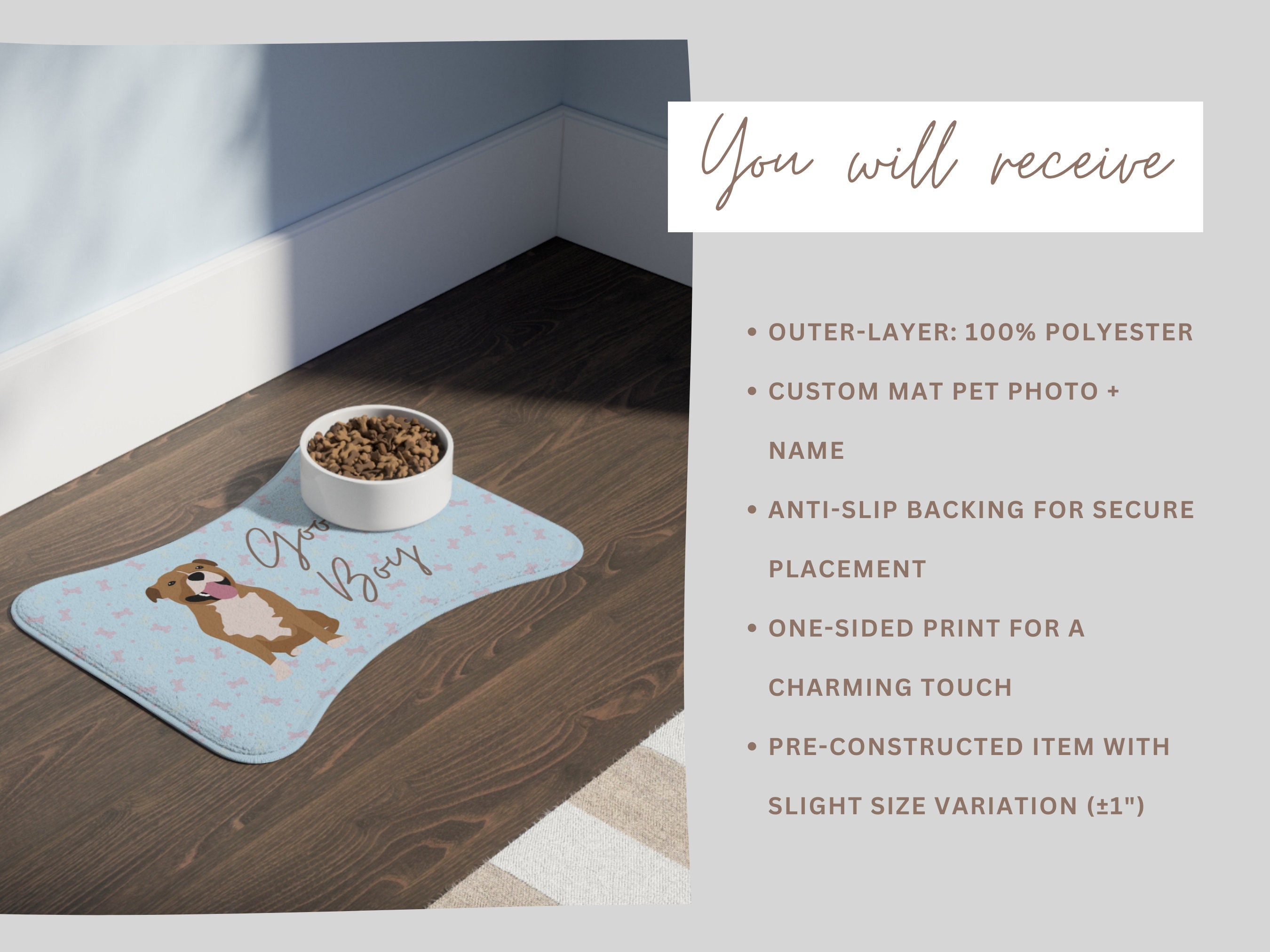 Custom Dog Mat Using Pet Photo Name Custom Dog Food Mat Personalized