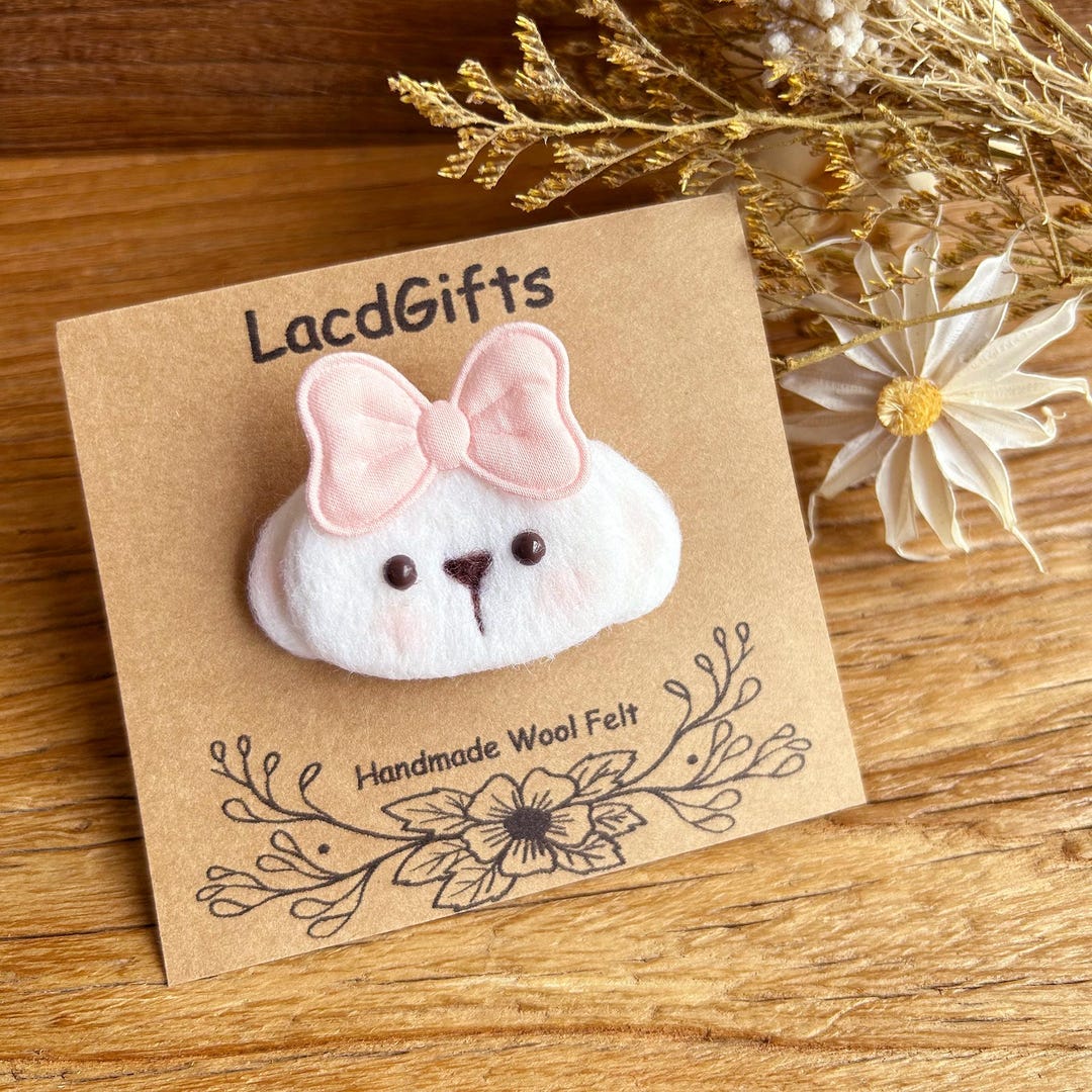 Wool Felt Rabbit Brooch: Handmade Merino Wool Scarf Pin - Etsy