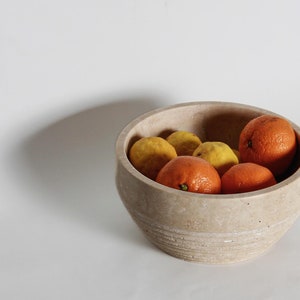Travertine  Fruit Bowl I Centerpiece Stone Catchall