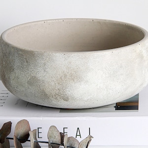 Handmade Concrete Bowl, Minimalist Decorative Centerpiece, Modern Cement Bowl For Home Decor, Rustic Indoor Table Accent, Housewarming Gift