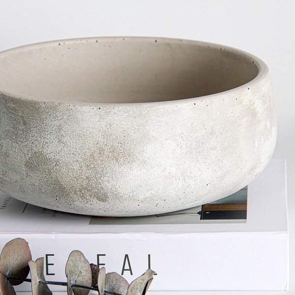 Große Beton handgetöpferte Schale I Centerpiece Pot I Boho Keramik