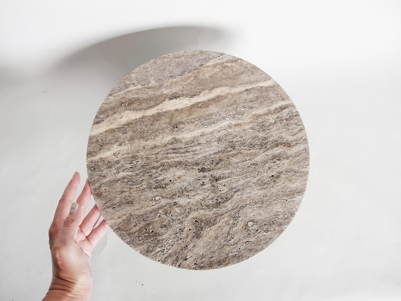 Handmade Travertine Pedestal Tray I Stone Centerpiece Serving Bowl