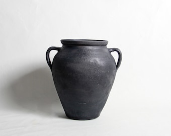 Medium Hand-made Antique Vase | Wabi Sabi Clay Vase | Turkish Vintage Pot | Vintage Pottery