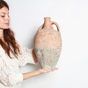 Vase antique fait main Vase en argile Wabi Sabi Amphore vintage turque Poterie vintage image 7