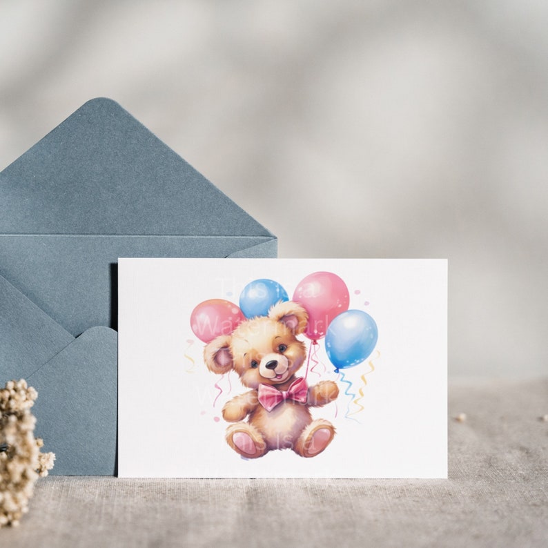 Cute Pink Teddy Bear With Balloons PNG Clip Art Bundle for - Etsy