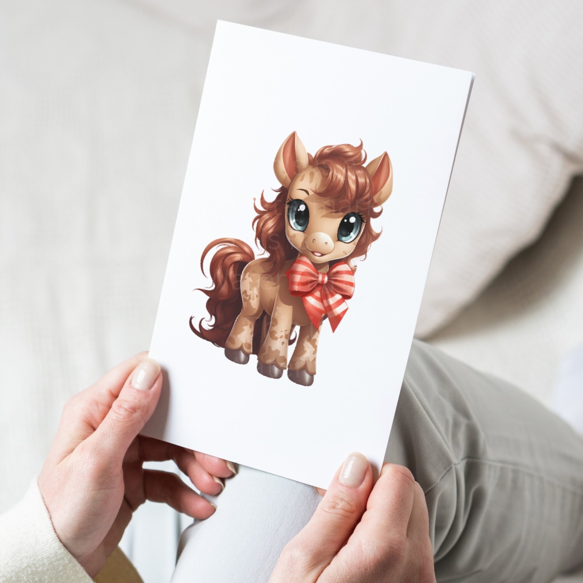 Cute Christmas Horses Clipart 20 PNG Bundle Seasonal Horse Images ...