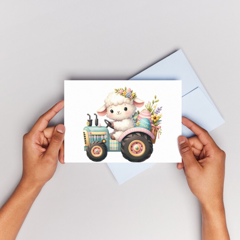 Cute Easter Lamb Cliparts 20 PNG Bundle Lovely Pastel Easter Baby Sheeps Card Crafting Junk Journal Kit Happy Easter Spring Graphic image 3