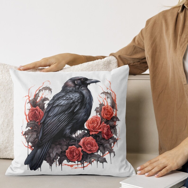 Raven and Red Roses Clipart Bundle, Gothic Fantasy (PNG & JPG) - Etsy