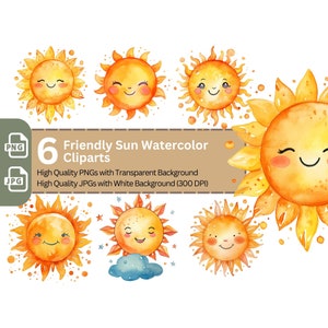 Happy Sun PNG Clip Art Bundle for Sublimation Tumbler Card Making Wedding Clipart Scrapbook Paper Craft T-Shirt Design Nursery Art Summer