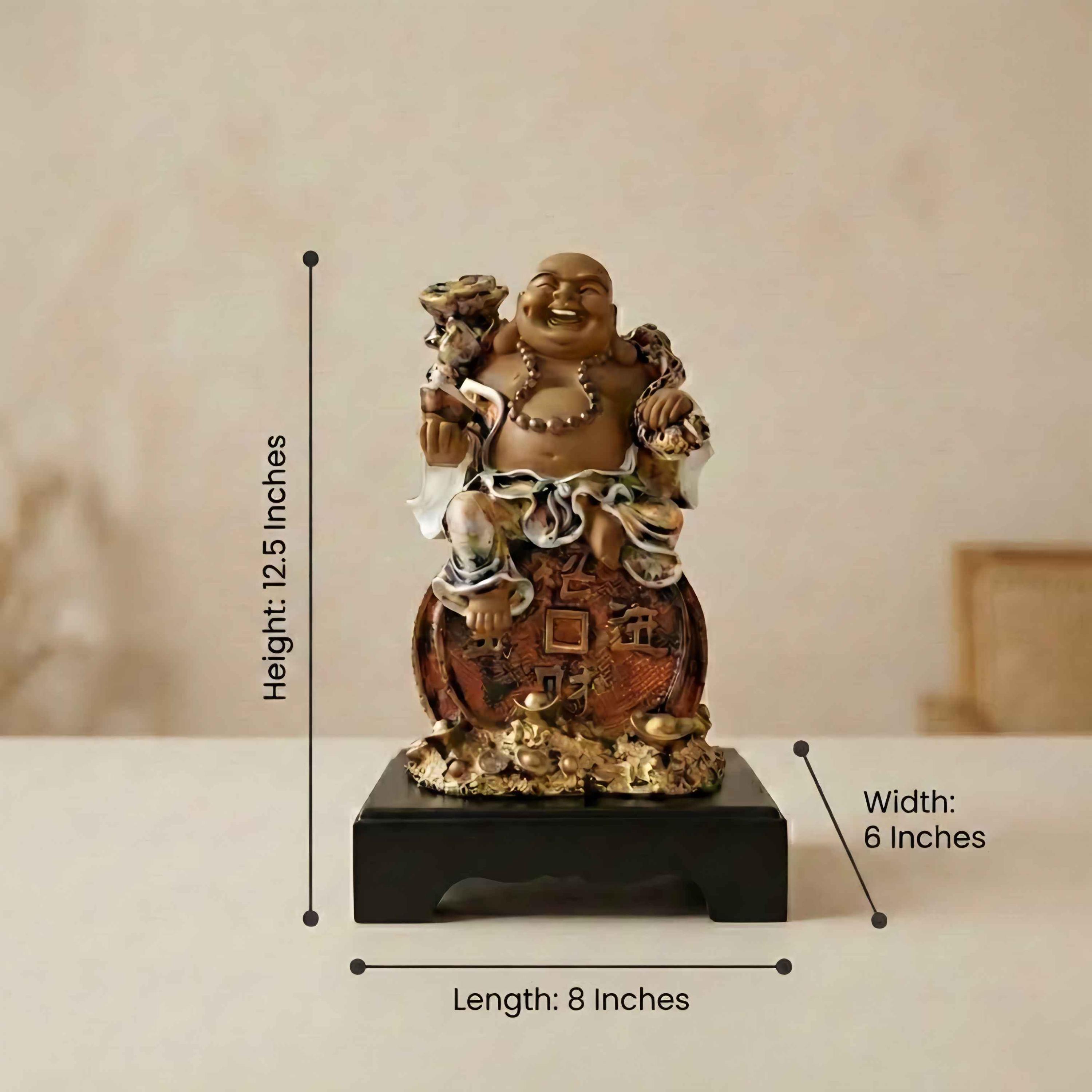 TCG Laughing Buddha Statue: Money Kuber, Feng Shui Home Decor - Etsy
