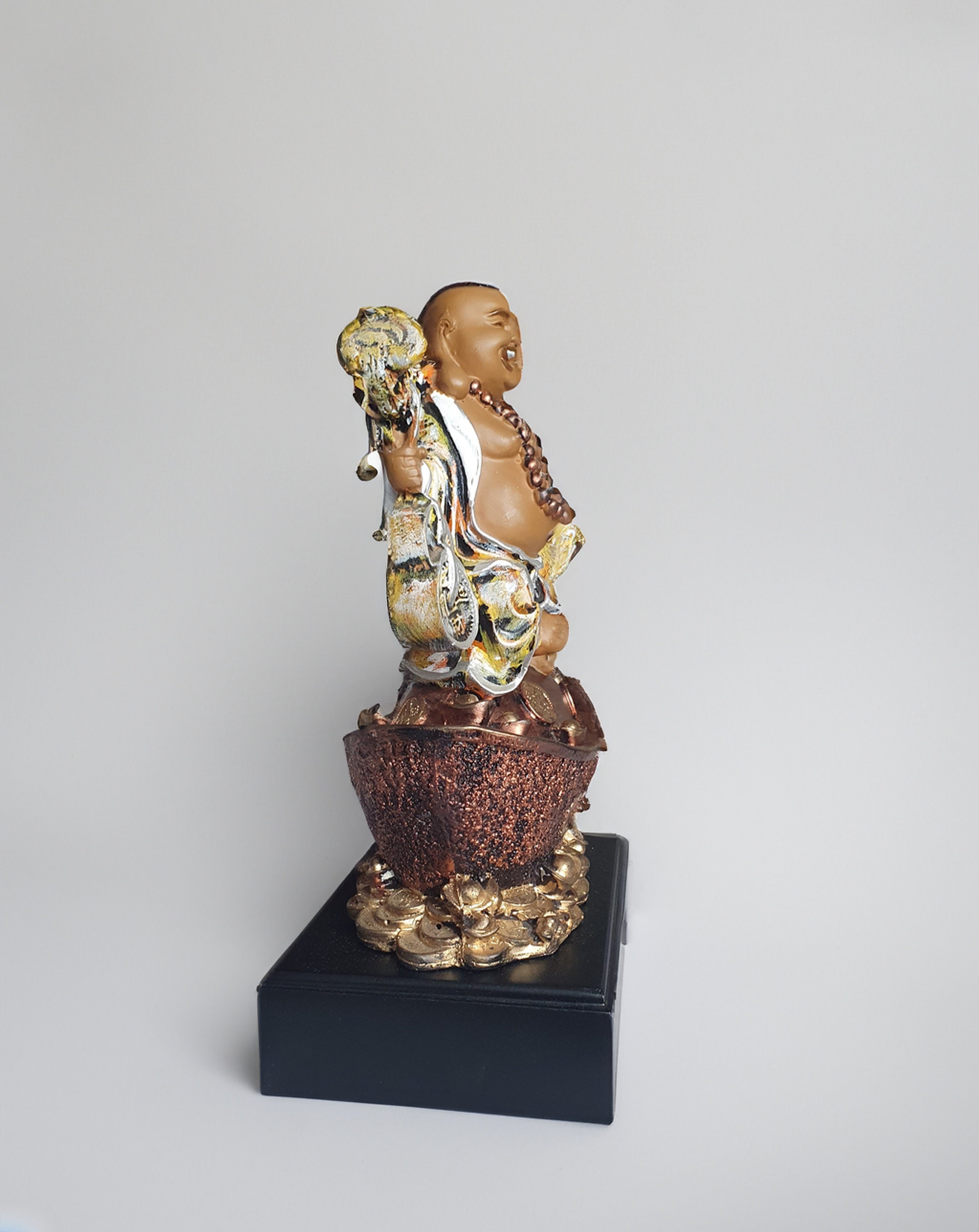 公式 TCG Sack Joy & Wealth for Buddha Laughing Metallic 32cm 工芸品