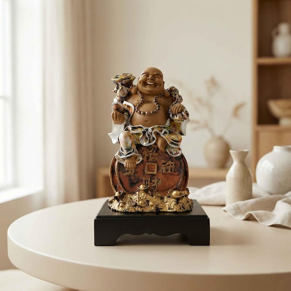 TCG Laughing Buddha Statue: Money Kuber, Feng Shui Home Decor - Etsy