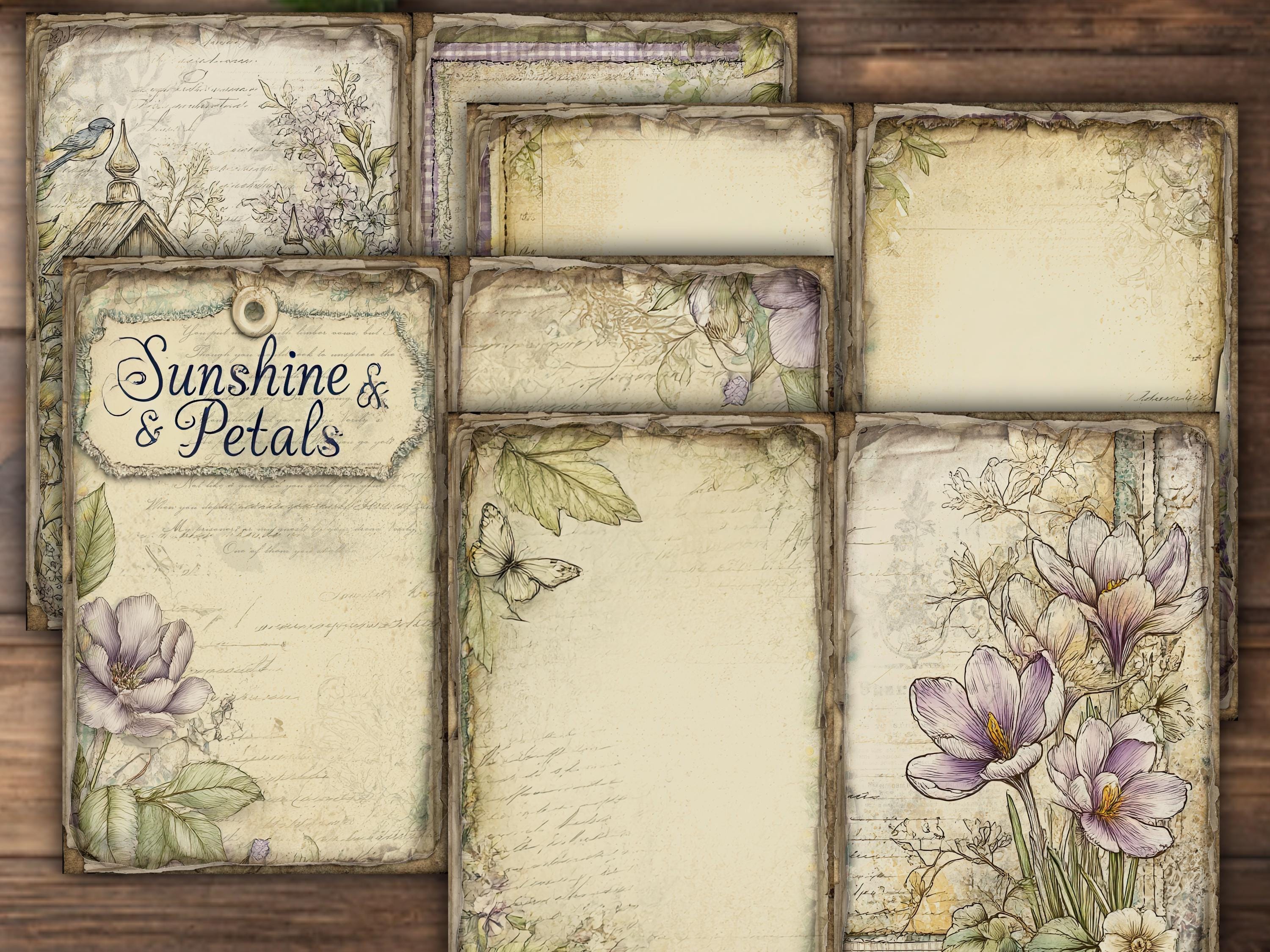 Spring Junk Journal Kit Printable Vintage Floral Ephemera Paper Pack ...