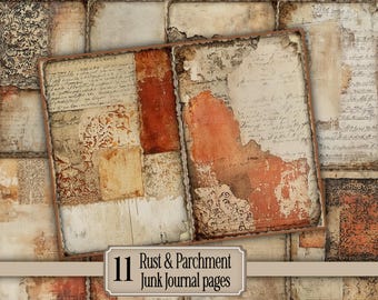 Junk Journal page Vintage craft paper pack Digital Download Mixed Media Supply junkjournal kit Scrapbook Ephemera collage print DIY Texture