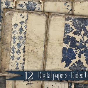 ongewenste dagboekpagina Vintage ambachtelijk papierpakket Digitale download Mixed Media Supply junkjournal kit Scrapbook Ephemera collage print DIY bloemen