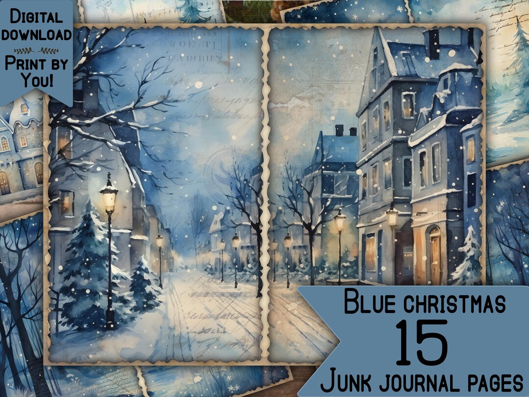 Christmas Junk Journal Pages Digital Scrapbook Paper Kit Collage Sheet ...