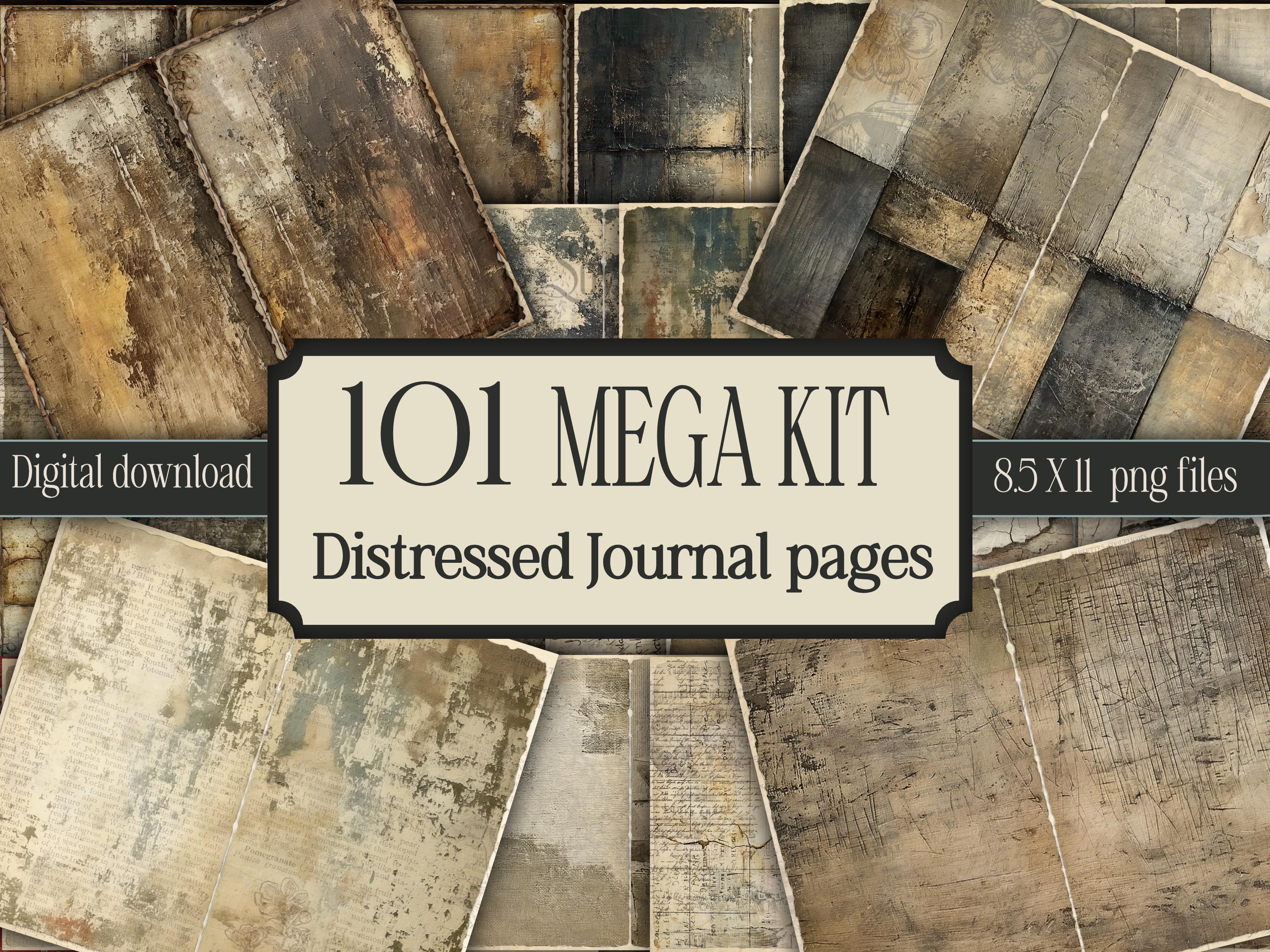Distressed Junk Journal Pages Vintage Kit Printable Ephemera Pack ...