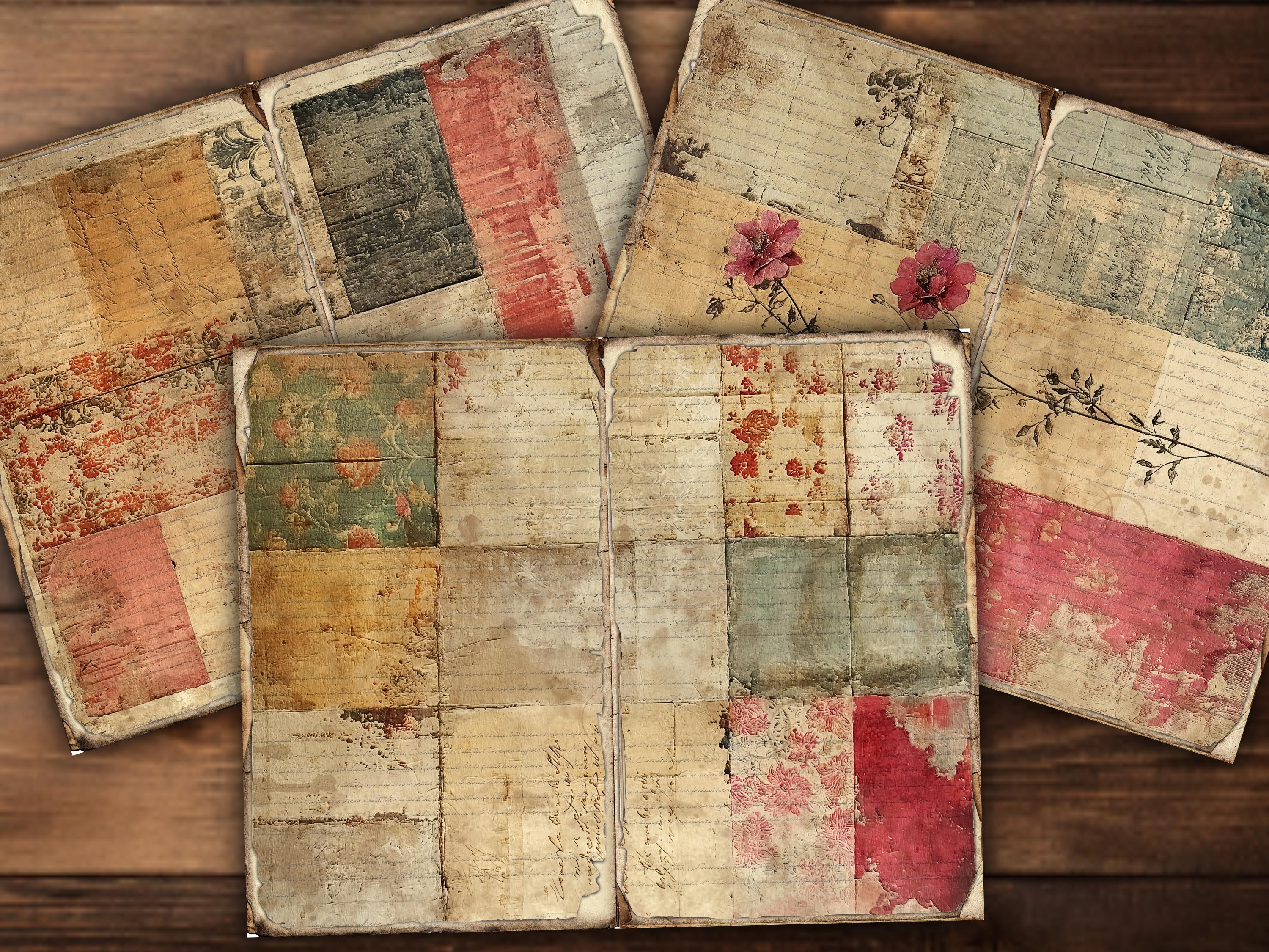 Junk Journal Page Vintage Craft Paper Pack Digital Download Mixed Media ...
