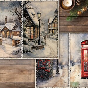 Christmas Junk Journal Pages Digital Scrapbook Paper Kit Collage Sheet ...