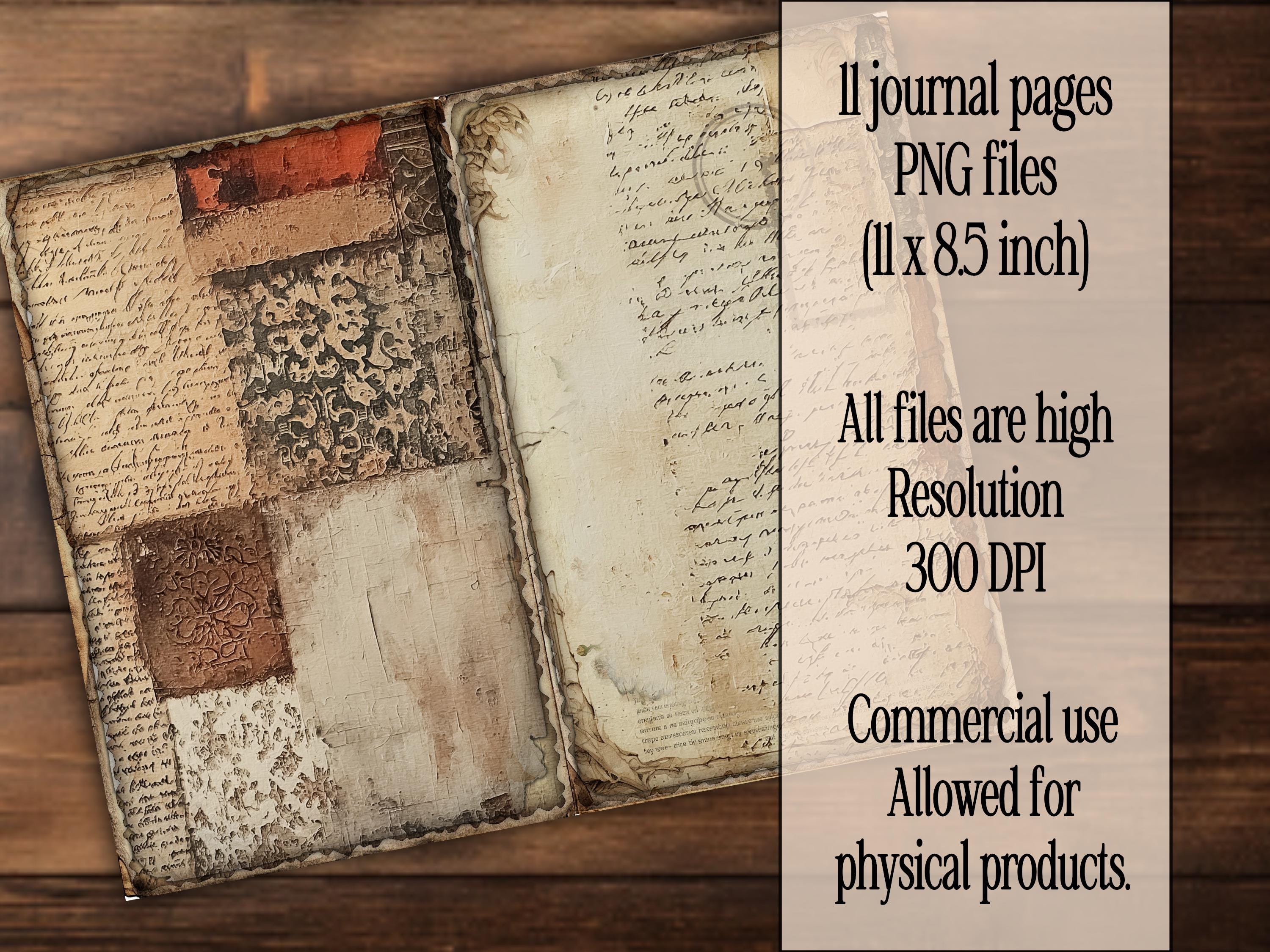 Junk Journal Page Vintage Craft Paper Pack Digital Download Mixed Media ...