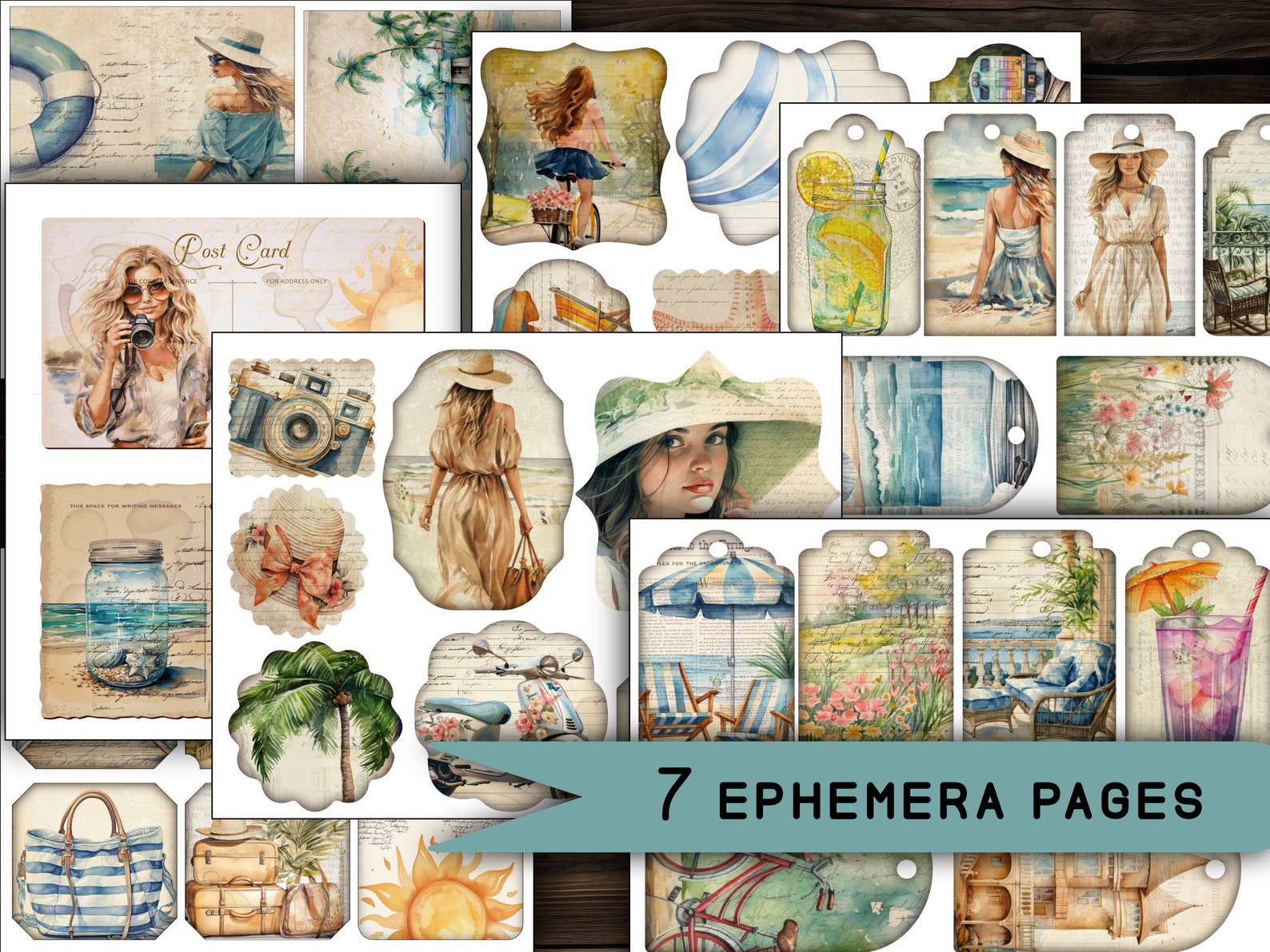 Junk Journal Kit Complete Printable Journals Digital Paper Vintage ...