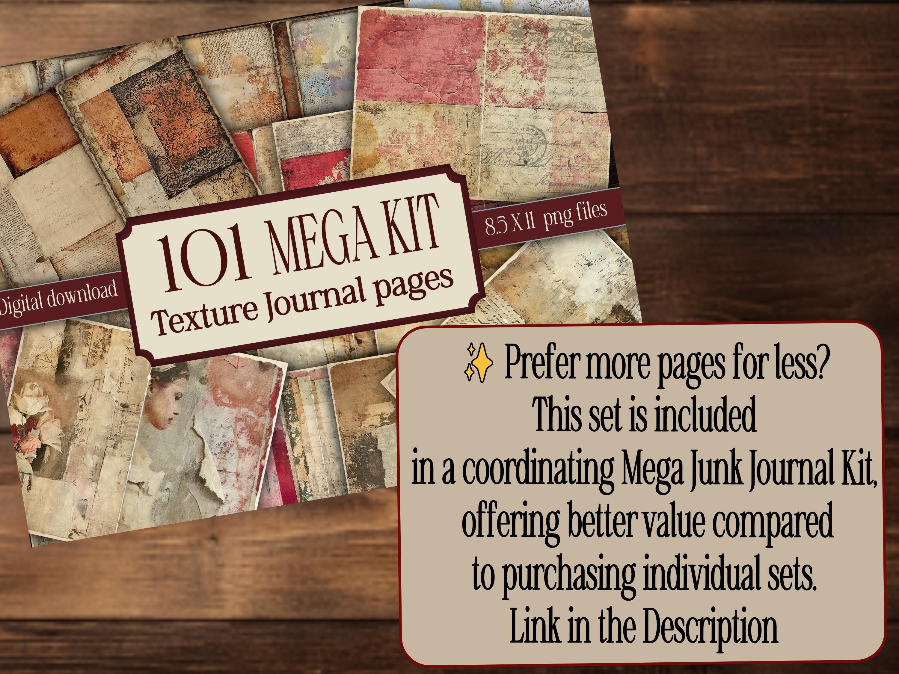Junk Journal Page Vintage Craft Paper Pack Digital Download Mixed Media ...