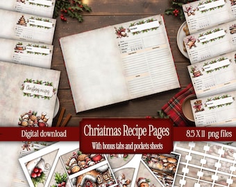 Christmas Planner Printable Holiday Journal Pages Festive Organization Kit Vintage Christmas Download Digital Paper Holiday gift Scrapbook