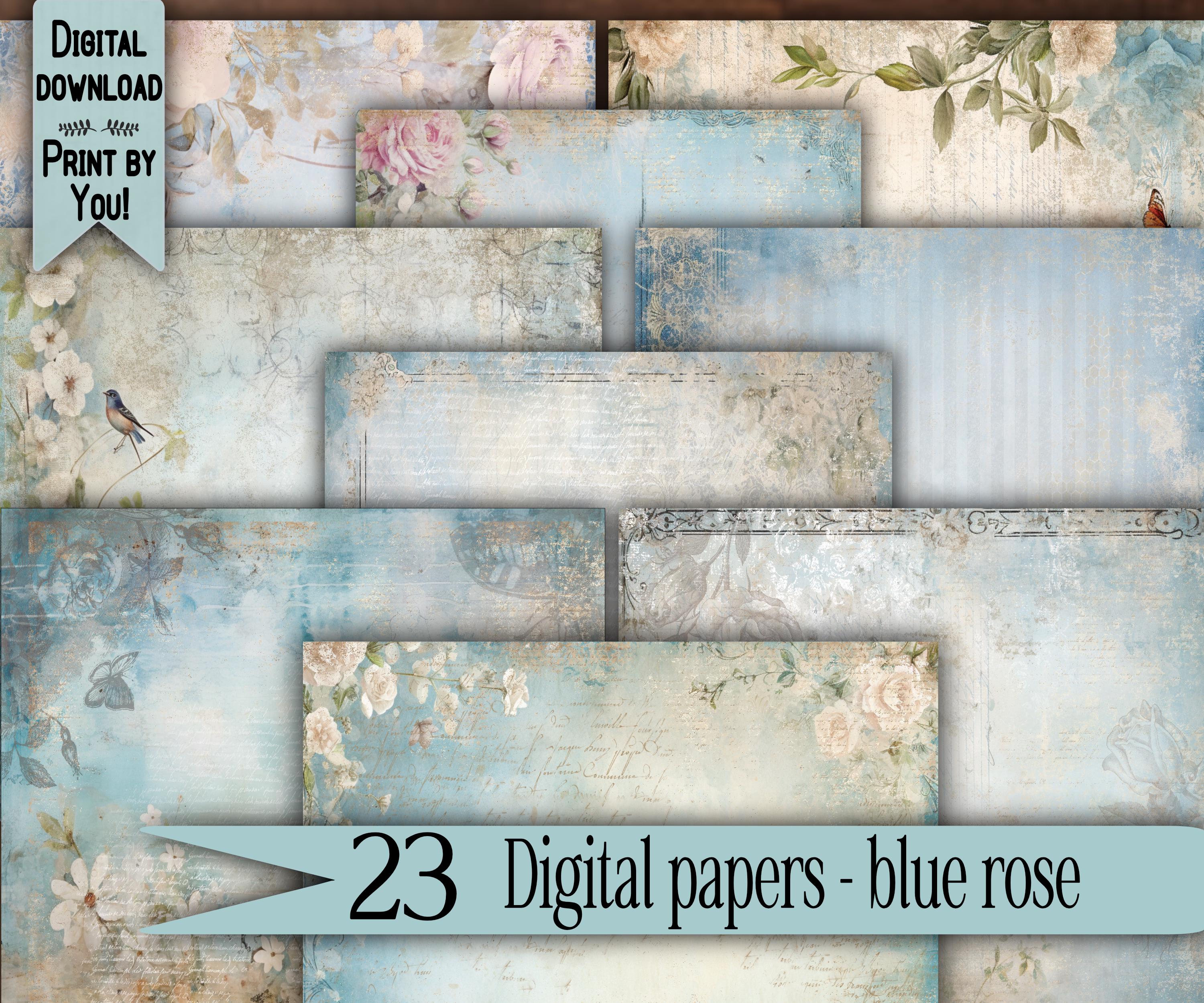 Digital Paper Pack Shabby Chik Junk Journal Scrapbook Kit Collage Sheet ...