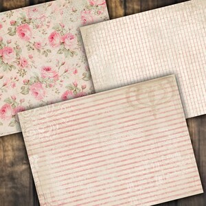 Digital Paper Pack Shabby Chik Junk Journal Scrapbook Kit Collage Sheet ...