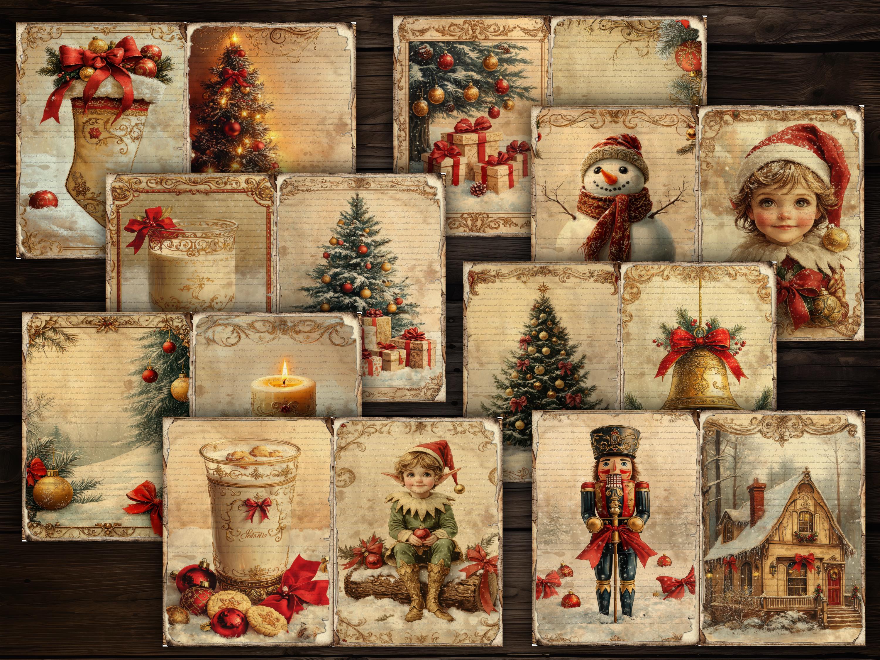 Christmas Junk Journal Pages Mega Kit Digital Paper Pack Vintage ...