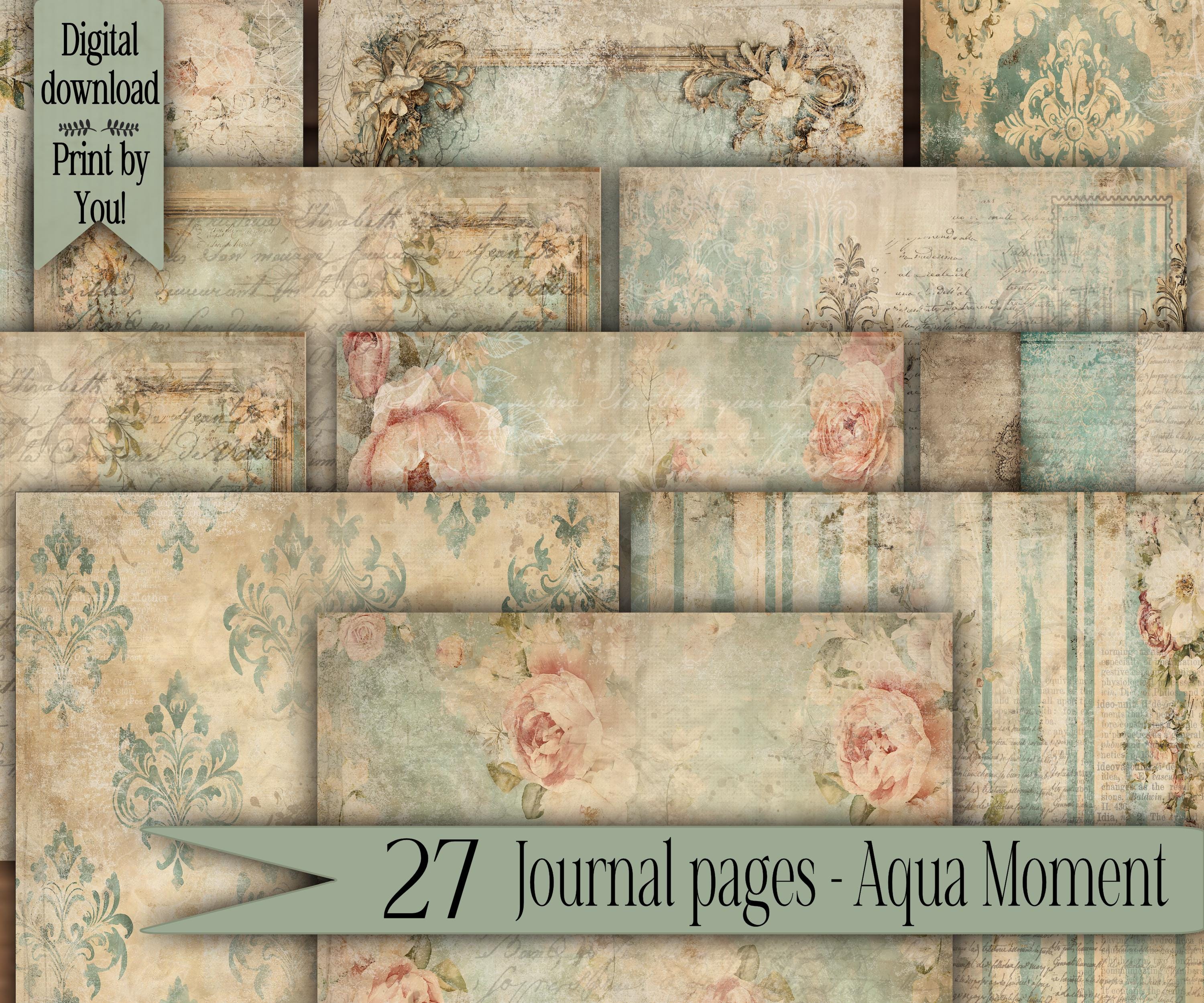 Digital Paper Pack Shabby Chic Junk Journal Scrapbook Kit Collage Sheet ...