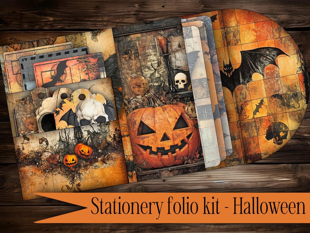 Halloween Junk Journal Kit | Spooky Stationery Folio Printable | Gothic ...