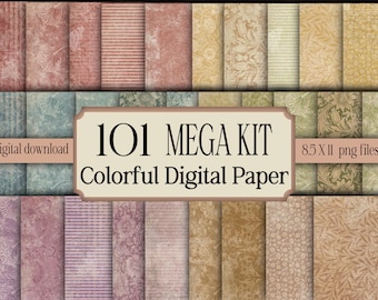Vintage Textured Backgrounds Papers Basic Junk Journal Kit Printable Ephemera Pack Scrapbook Blank Writing Page Grunge mega Antique texture