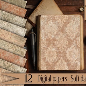 Vintage ambachtelijke papier pack digitale download Mixed Media Supply junk Journal kit Scrapbooking Ephemera collage print DIY Art Card Making cadeau